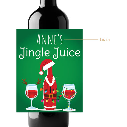 Jingle Juice Custom Personalized Wine Champagne Labels (set of 3)