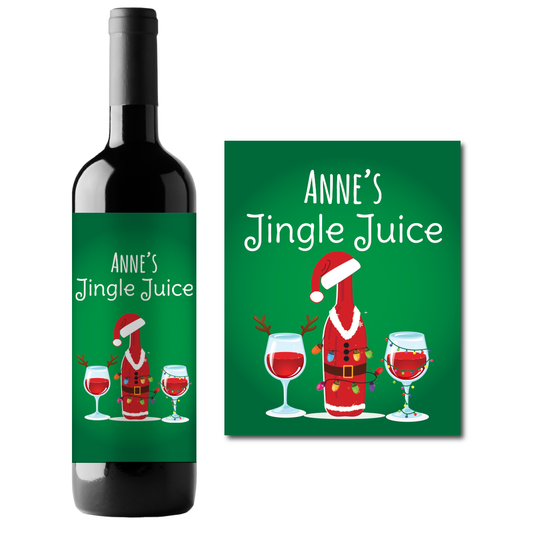 Jingle Juice Custom Personalized Wine Champagne Labels (set of 3)