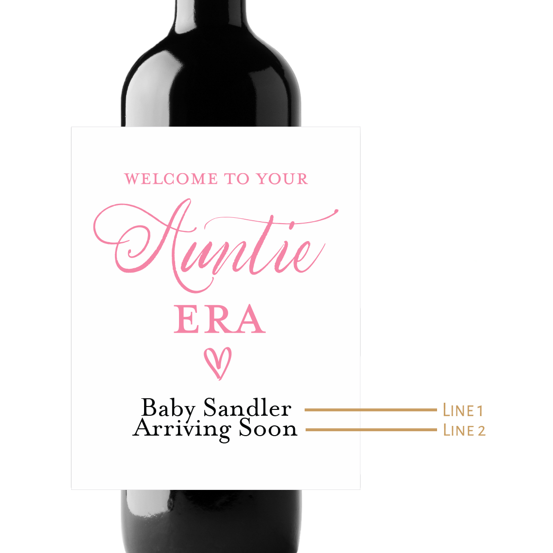 Auntie Era Custom Personalized Wine Champagne Labels (set of 3)