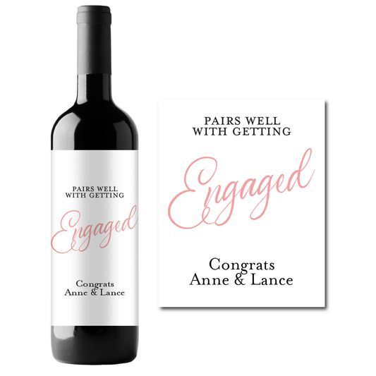 Getting Engaged Custom Personalized Wine Champagne Labels (set of 3)