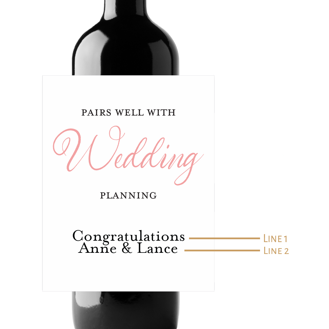 Wedding Planning Custom Personalized Wine Champagne Labels (set of 3)