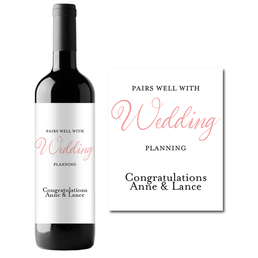 Wedding Planning Custom Personalized Wine Champagne Labels (set of 3)