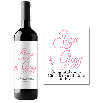 Lifetime of Love Wedding Custom Personalized Wine Champagne Labels (set of 3)