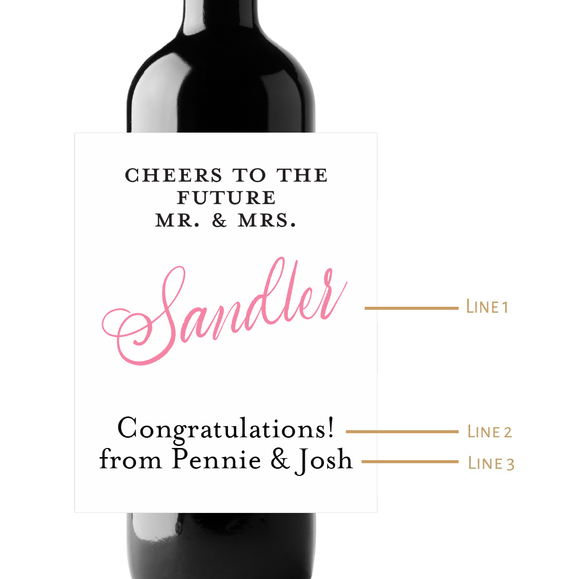 Cheers to the Future Mr & Mrs Custom Personalized Wine Champagne Labels (set of 3)