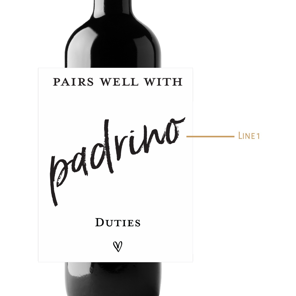 Pairs Well With... Duties Wedding Custom Personalized Wine Champagne Labels (set of 3)