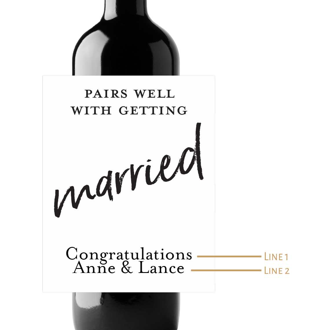 Getting Married Custom Personalized Wine Champagne Labels (set of 3)