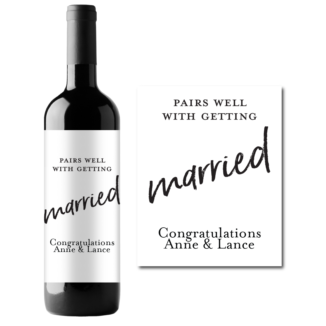 Getting Married Custom Personalized Wine Champagne Labels (set of 3)