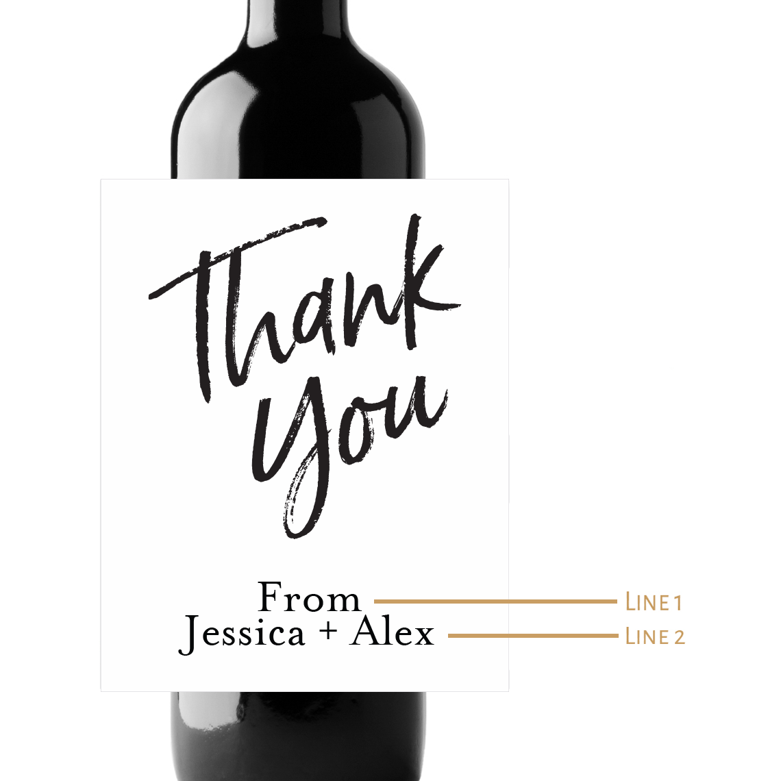 Thank You Custom Personalized Wine Champagne Labels (set of 3)