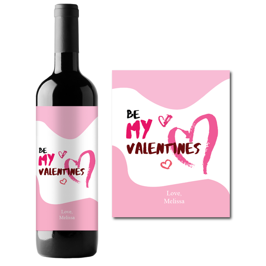 Be My Valentines Custom Personalized Wine Champagne Labels (set of 3)