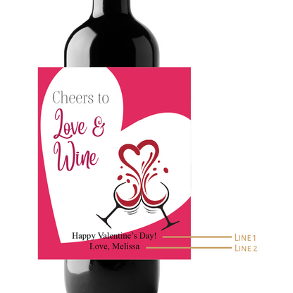 Cheers to Love & Wine Custom Personalized Wine Champagne Labels (set of 3)