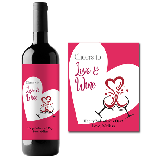 Cheers to Love & Wine Custom Personalized Wine Champagne Labels (set of 3)