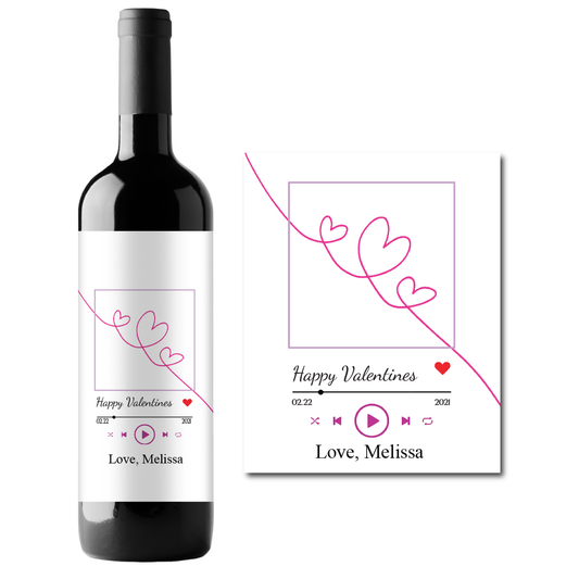 Playlist Valentine's Day Custom Personalized Wine Champagne Labels (set of 3)