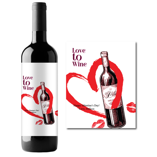 Love To Wine Custom Personalized Wine Champagne Labels (set of 3)