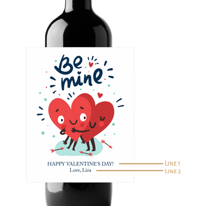 Be Mine Custom Personalized Wine Champagne Labels (set of 3)