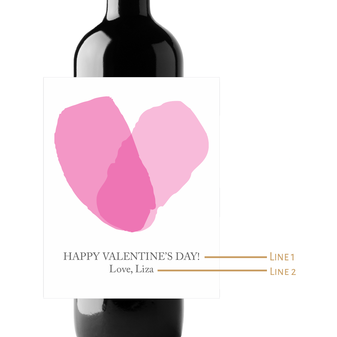 Happy Valentine's Day! Custom Personalized Wine Champagne Labels (set of 3)