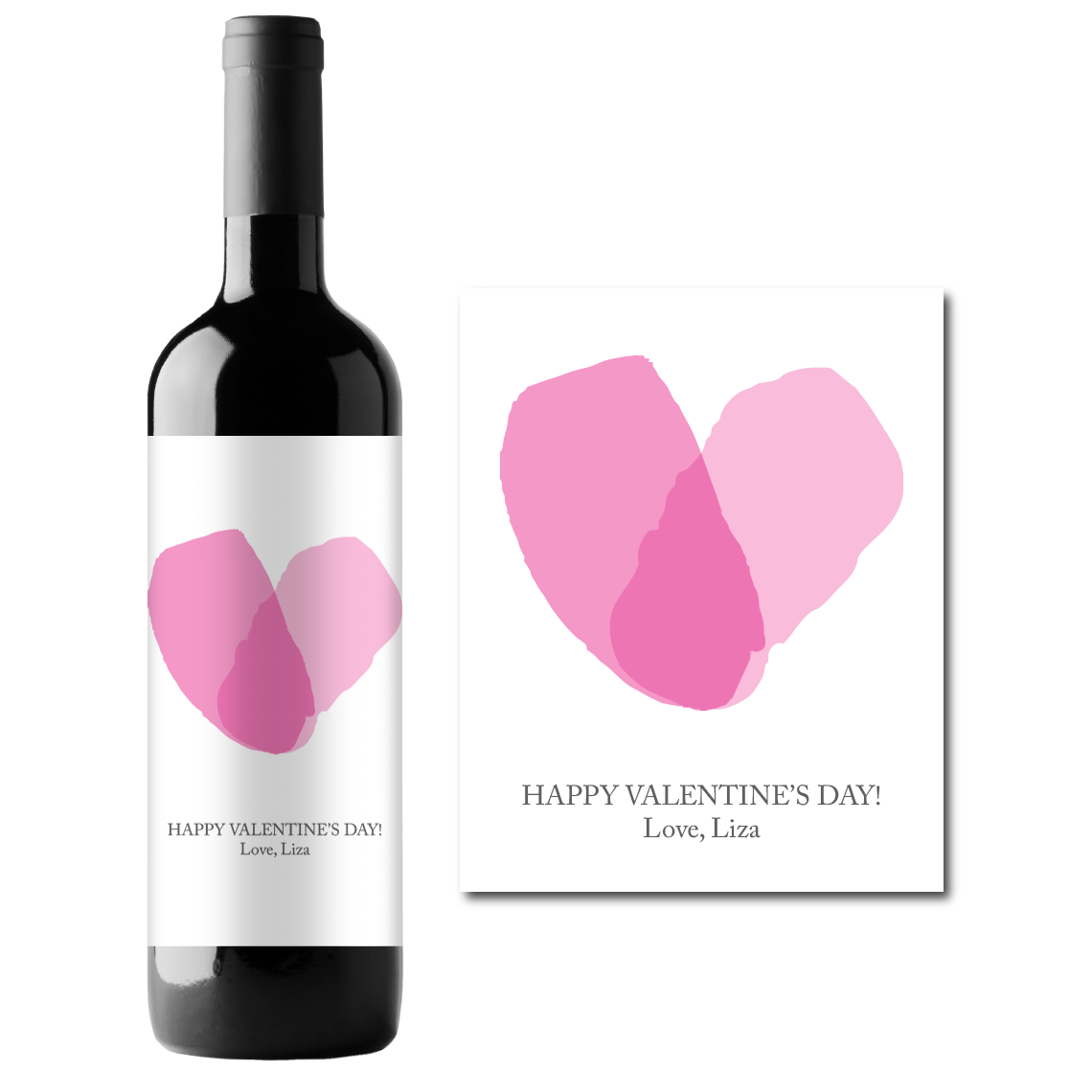 Happy Valentine's Day! Custom Personalized Wine Champagne Labels (set of 3)