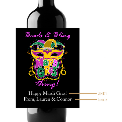 Beads & Bling Thing Custom Personalized Wine Champagne Labels (set of 3)