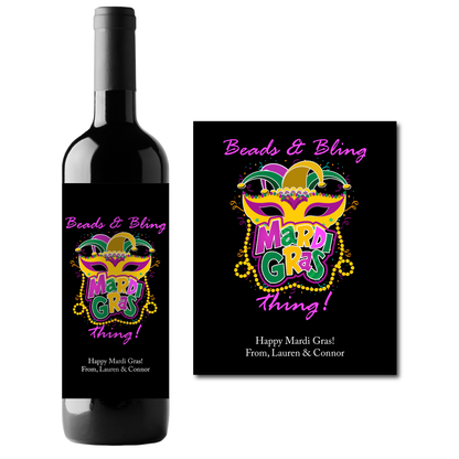 Beads & Bling Thing Custom Personalized Wine Champagne Labels (set of 3)