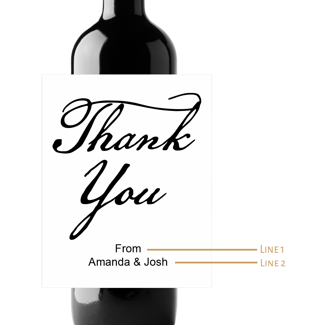 Thank You Custom Personalized Wine Champagne Labels (set of 3)