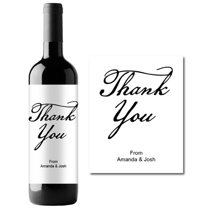 Thank You Custom Personalized Wine Champagne Labels (set of 3)