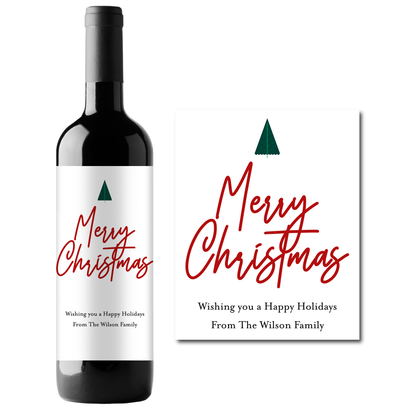 Merry Christmas Custom Personalized Wine Champagne Labels (set of 3)