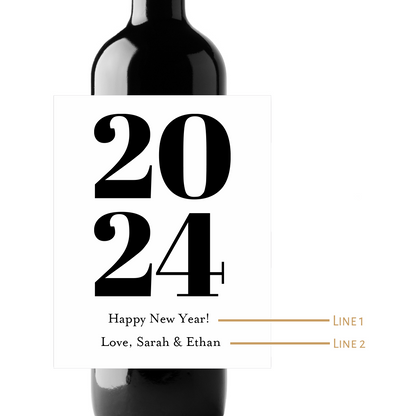 2024 New Year Custom Personalized Wine Champagne Labels (set of 3)