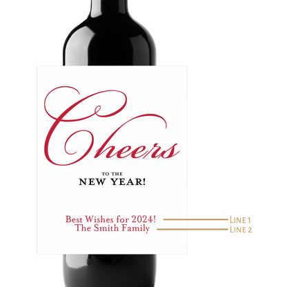 Cheers to the New Year! Custom Personalized Wine Champagne Labels (set of 3)
