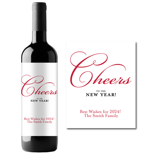 Cheers to the New Year! Custom Personalized Wine Champagne Labels (set of 3)