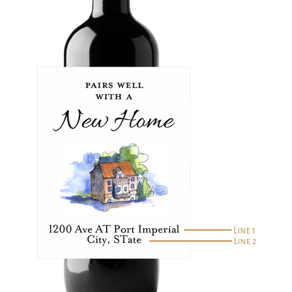 Pairs Well With A New Home Custom Personalized Wine Champagne Labels (set of 3)