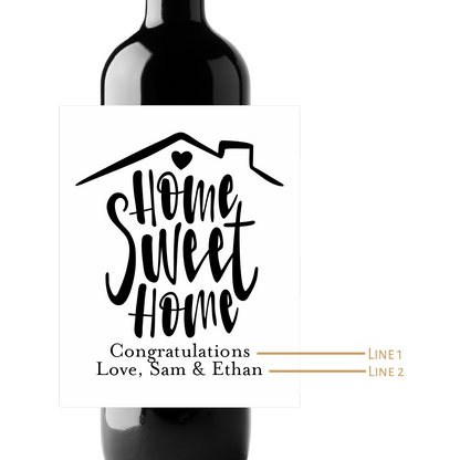 Home Sweet Home Custom Personalized Wine Champagne Labels (set of 3)