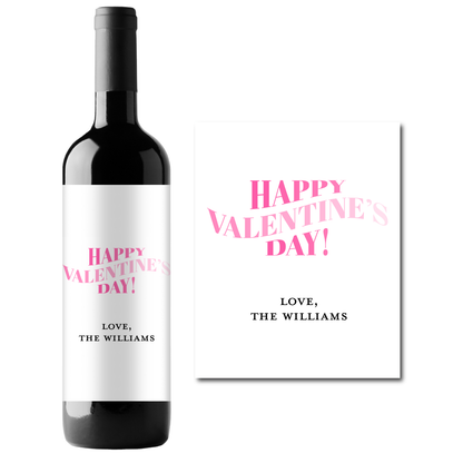 Happy Valentine's Day Custom Personalized Wine Champagne Labels (set of 3)