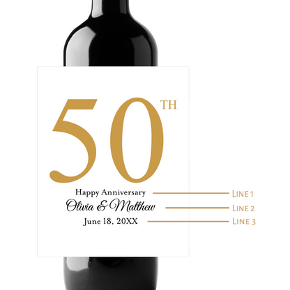 50th Anniversary Custom Personalized Wine Champagne Labels (set of 3)