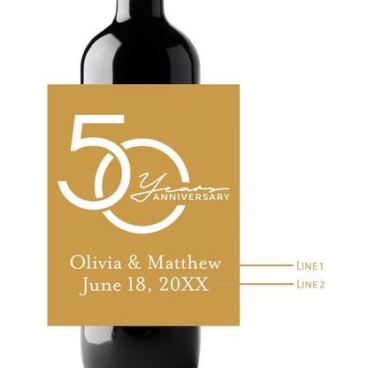 50th Anniversary Custom Personalized Wine Champagne Labels (set of 3)