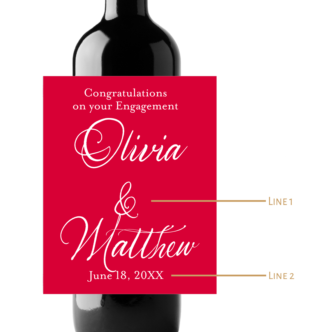 Congratulations On Your Engagement Custom Personalized Wine Champagne Labels (set of 3)