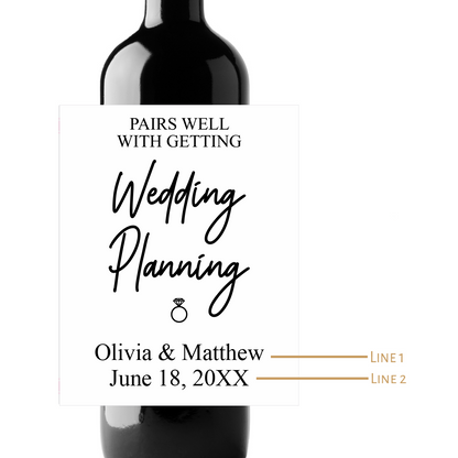 Wedding Planning Custom Personalized Wine Champagne Labels (set of 3)