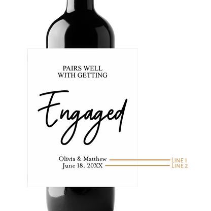 Getting Engaged Custom Personalized Wine Champagne Labels (set of 3)