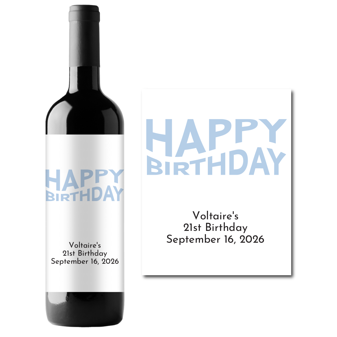 Happy Birthday Custom Personalized Wine Champagne Labels (set of 3)