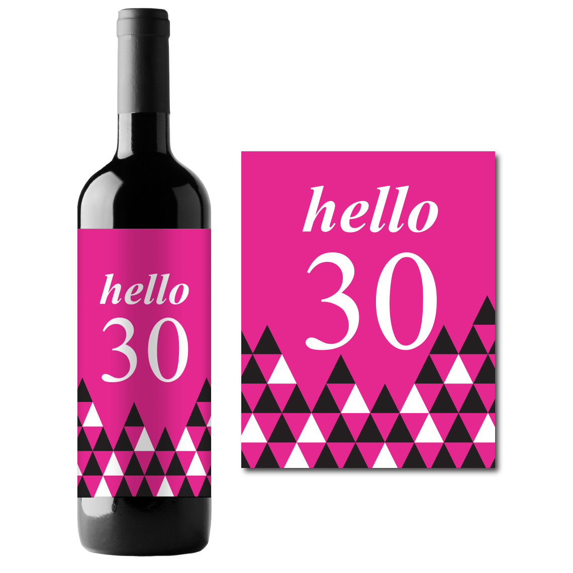 30th Birthday Theme Wine Champagne Labels (set of 4)