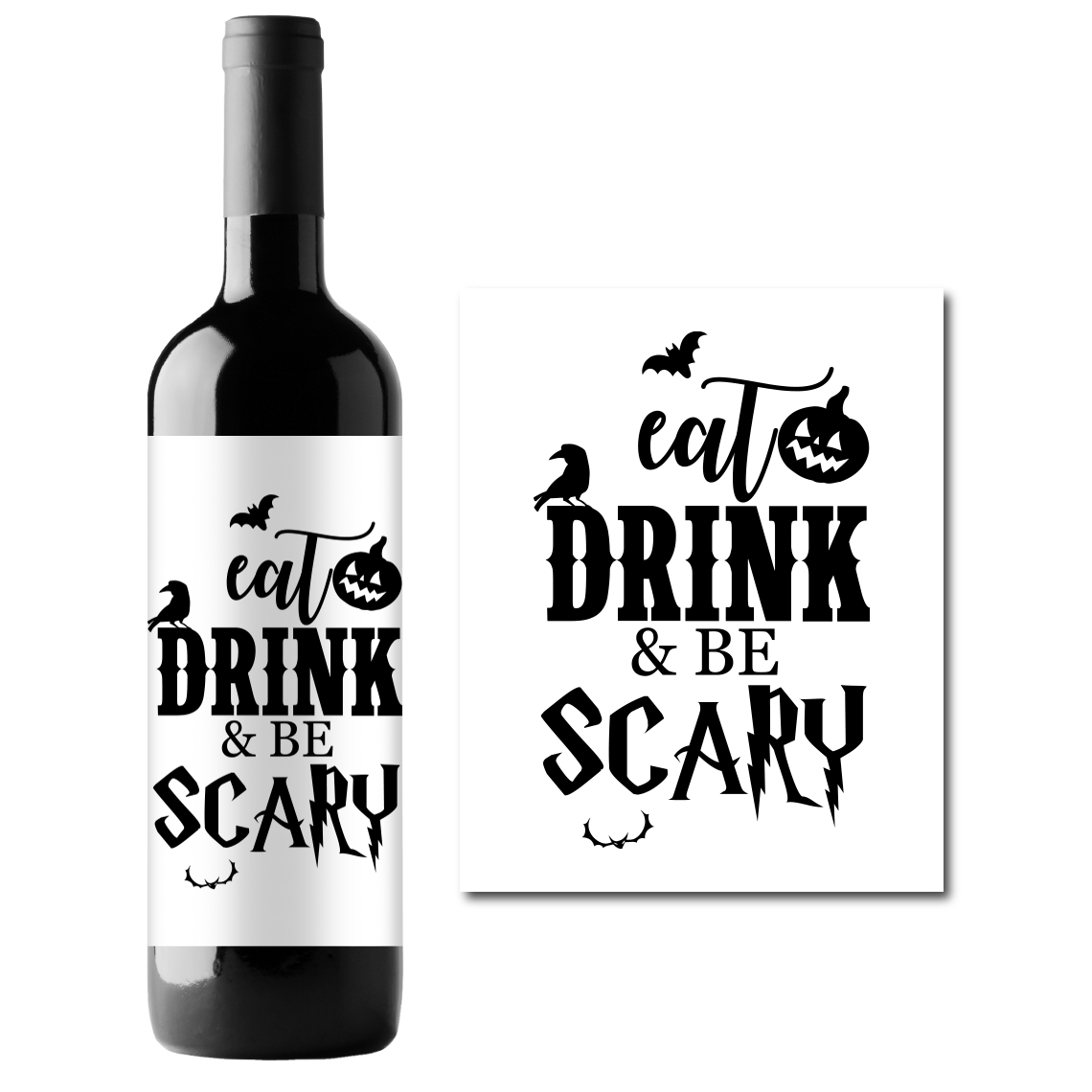 Halloween Wine Champagne Labels (set of 4)