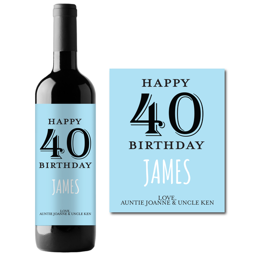 Happy Birthday Custom Personalized Wine Champagne Labels (set of 3)