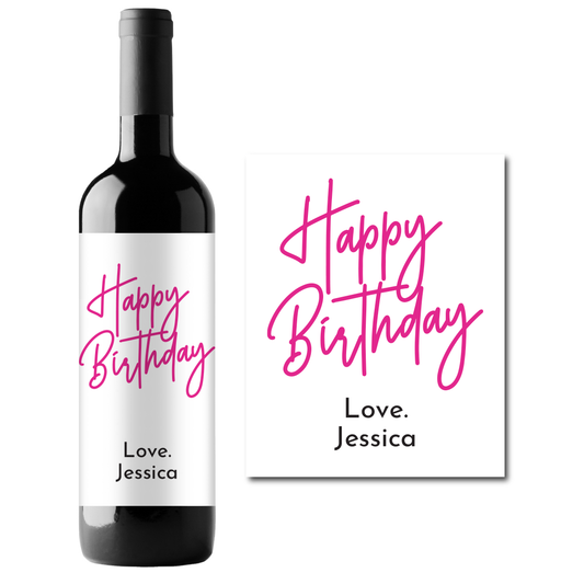 Happy Birthday Custom Personalized Wine Champagne Labels (set of 3)