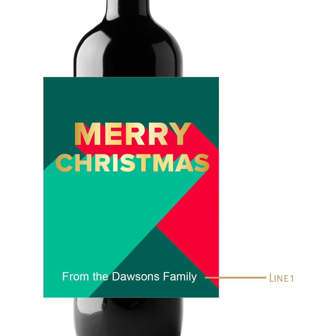 Merry Christmas Custom Personalized Wine Champagne Labels (set of 3)