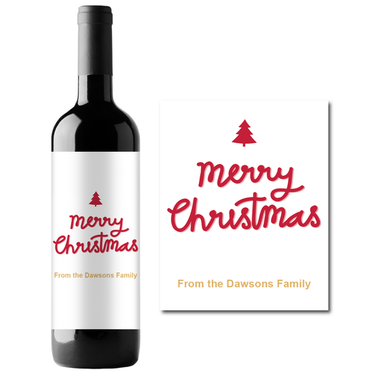 A Merry Christmas Custom Personalized Wine Champagne Labels (set of 3)