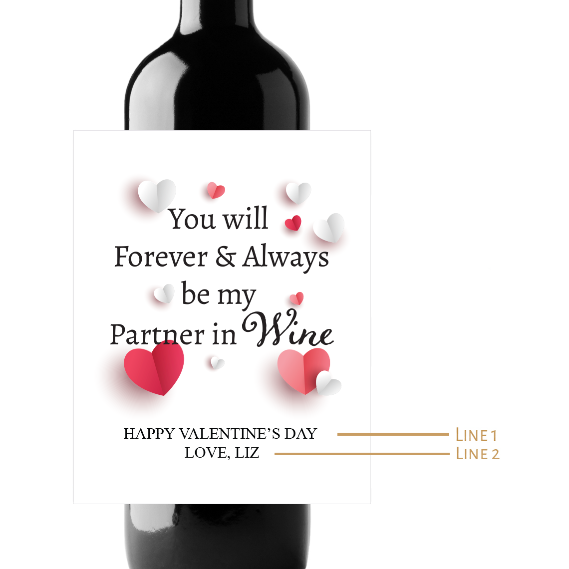 Partner in Wine Custom Personalized Wine Champagne Labels (set of 3)