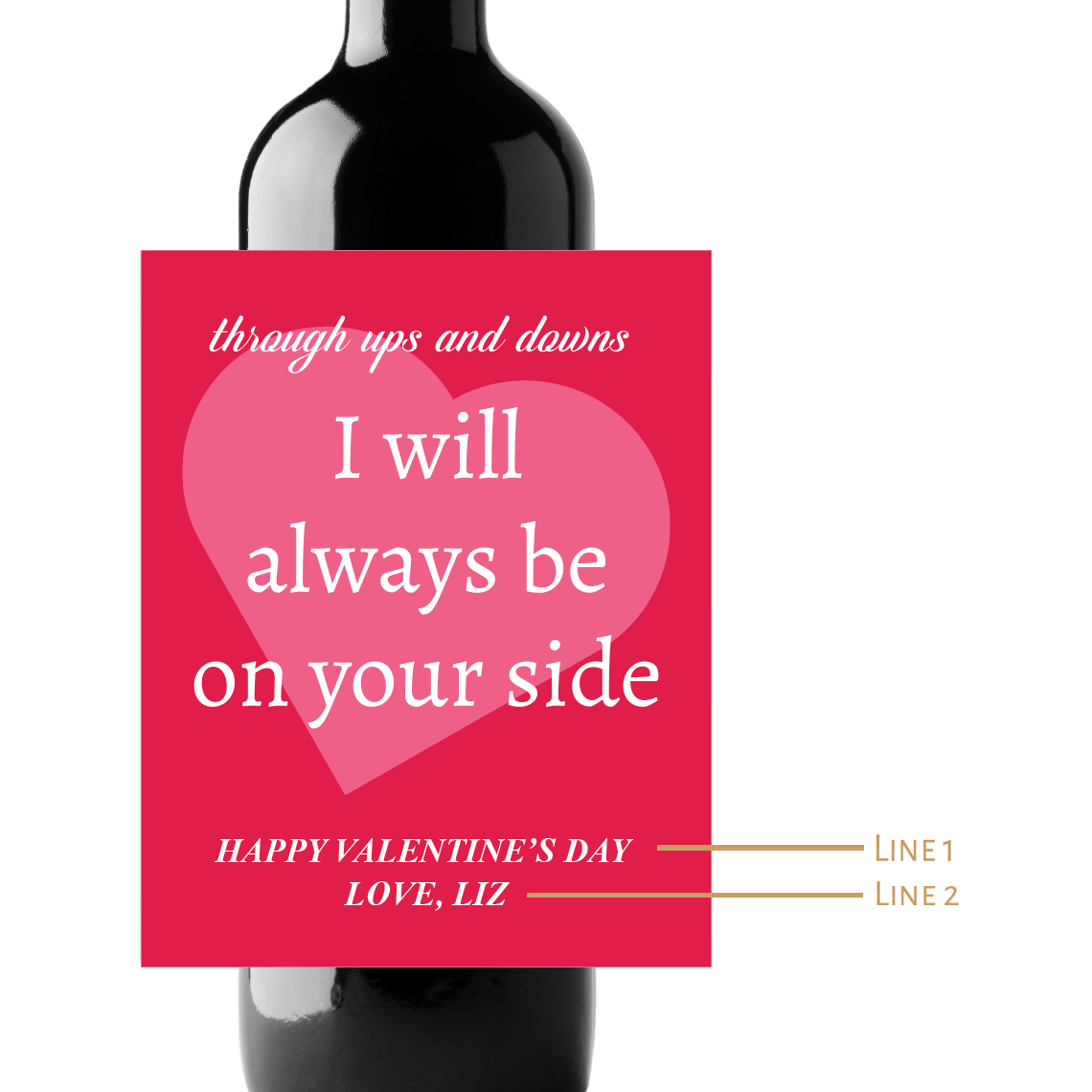 I Will Always Be On Your Side Custom Personalized Wine Champagne Labels (set of 3)