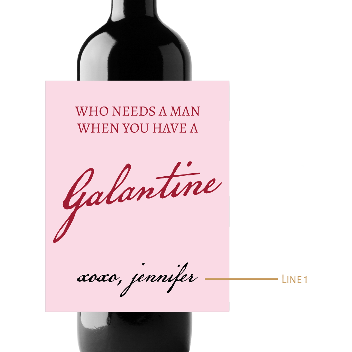 Who Needs A Man When You Have A Galantine Custom Personalized Wine Champagne Labels (set of 3)