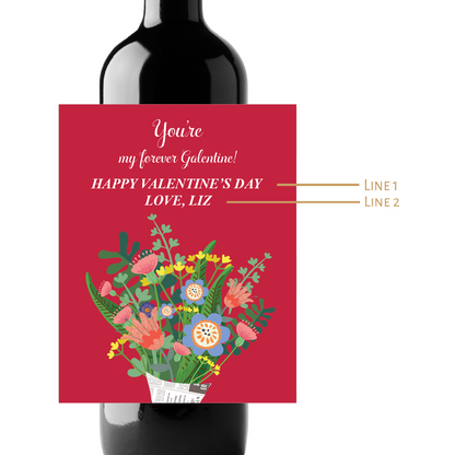 You're My Forever Valentine Custom Personalized Wine Champagne Labels (set of 3)