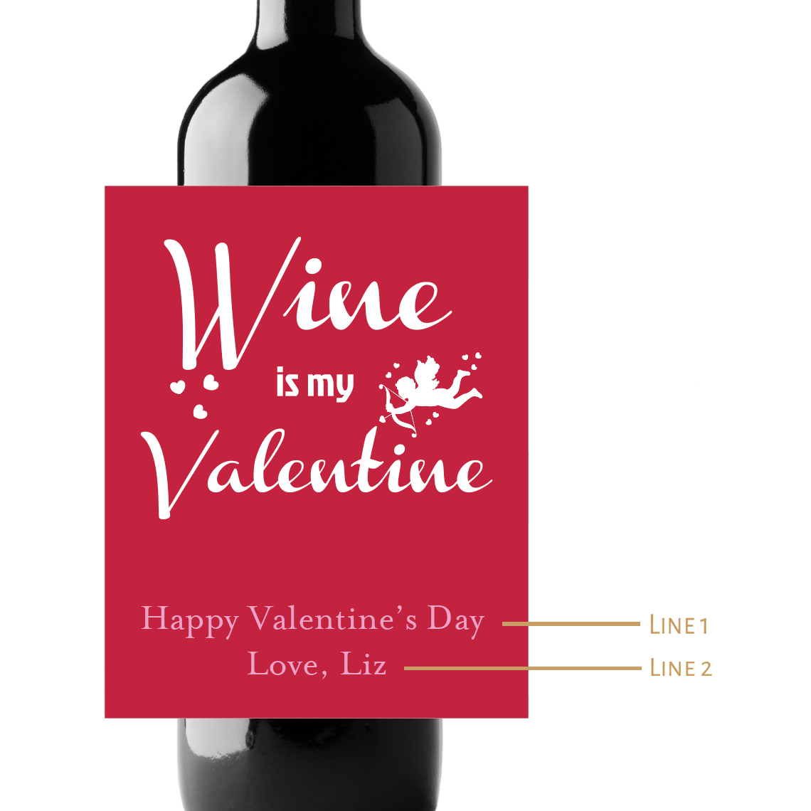 Wine Is My Valentine Custom Personalized Wine Champagne Labels (set of 3)