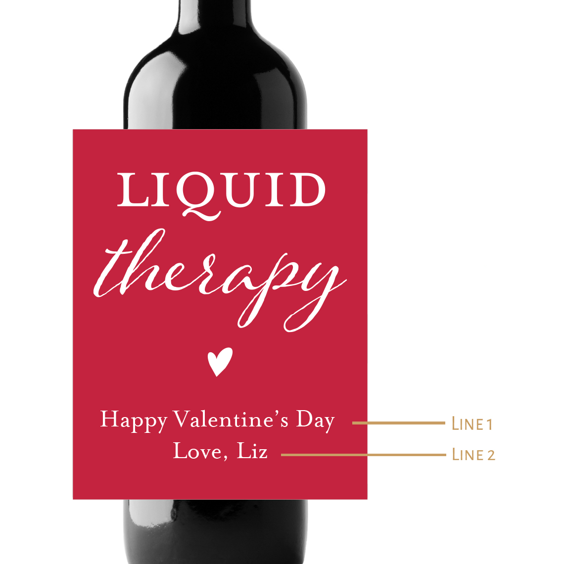 Liquid Therapy Valentine's Day Custom Personalized Wine Champagne Labels (set of 3)