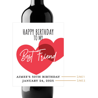 Happy Birthday Custom Personalized Wine Champagne Labels (set of 3)